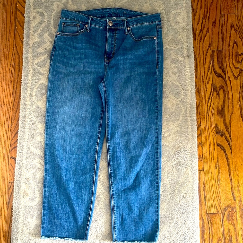 SEVEN7 STRETCH JEANS SZ 10 Tower straight ankle 24” inseam